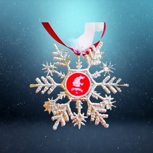 Washington State Univ COUGARS Snowflake Ornament *NEW*